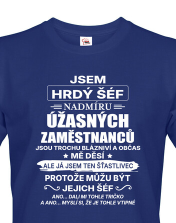 Pánské tričko Jsem hrdý šéf