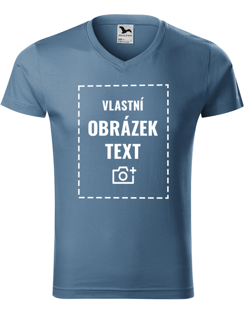 Pánské tričko s výstřihem do V s vlastním potiskem
