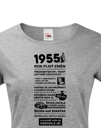 Dámské tričko narozeninové noviny 1955
