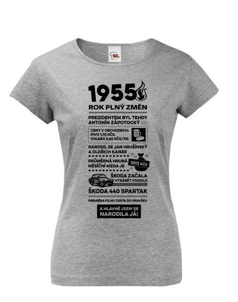 Dámské tričko narozeninové noviny 1955