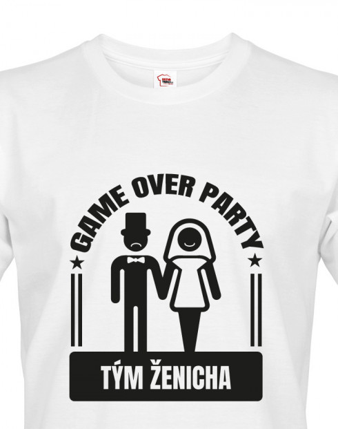 Pánské rozlučkové tričko Game over party