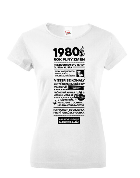 Dámské tričko narozeninové noviny 1980