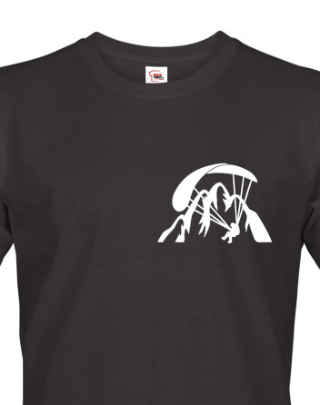 Tričko pro fanoušky paraglidingu s mini potiskem na srdci