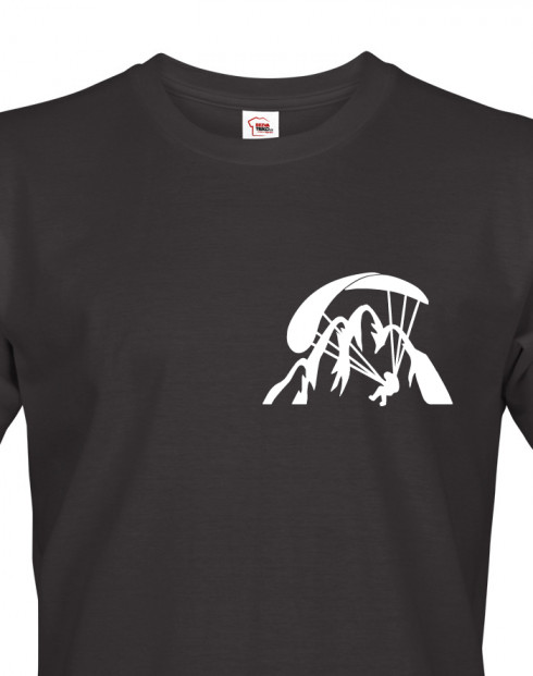 Tričko pro fanoušky paraglidingu s mini potiskem na srdci