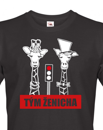 Pánské tričko pro tým ženicha Žirafy