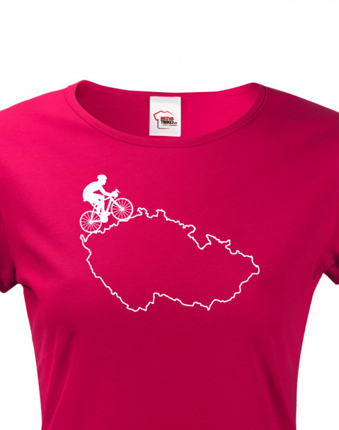 Dámské tričko pro cyklisty s mapou Čr