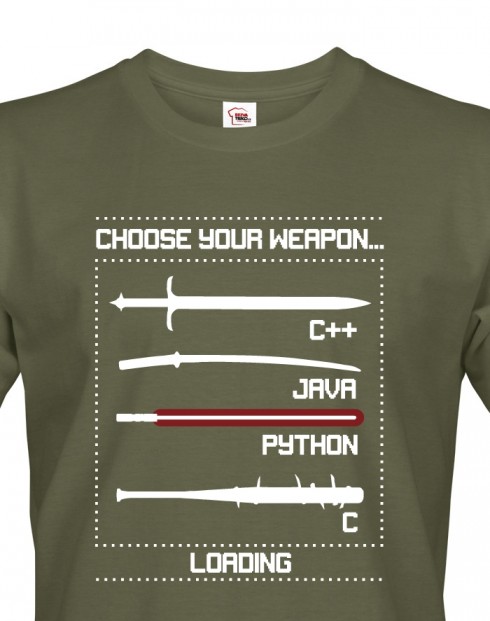 Pánské tričko pro programátory Choose your weapon