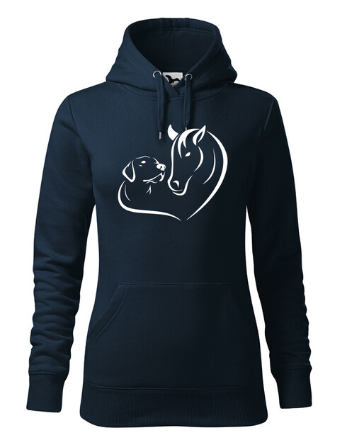 Dámská mikina Srdce kůň a pes