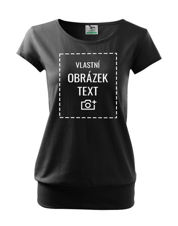Dámské tričko volnějšího střihu s vlastním potiskem