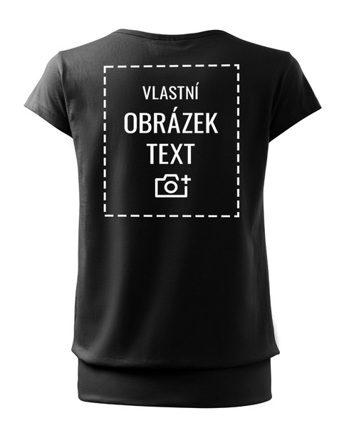 Dámské tričko volnějšího střihu s vlastním potiskem