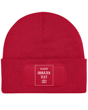 Čepice s obdélníkovou nášivkou a vlastním potiskem
