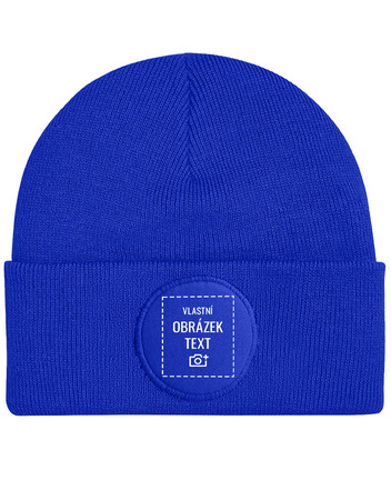 Čepice s kruhovou nášivkou a vlastním potiskem