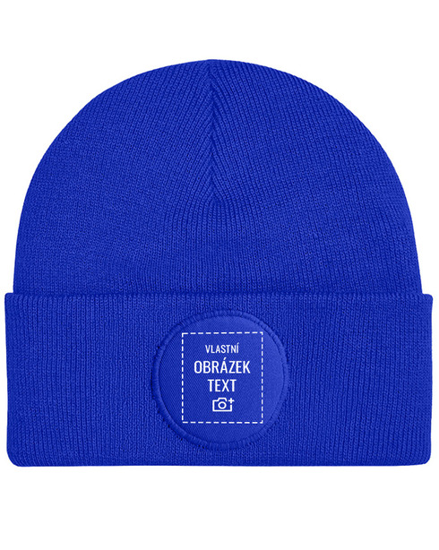 Čepice s kruhovou nášivkou a vlastním potiskem