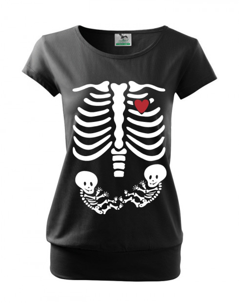 Tričko pro těhotné maminky Kostřičky dvojčátka