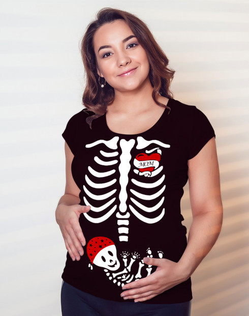 Vtipné těhotenské tričko Kostrička chlapeček