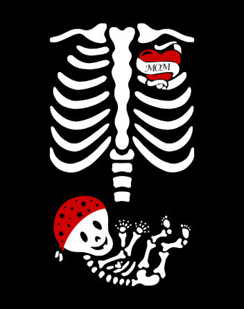 Vtipné těhotenské tričko Kostrička chlapeček