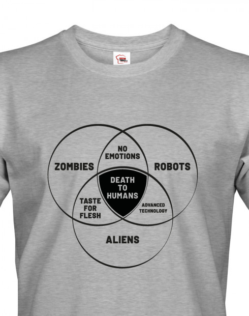 Pánské tričko Zombies, Robots, Aliens