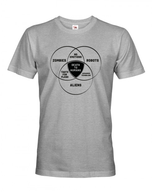 Pánské tričko Zombies, Robots, Aliens