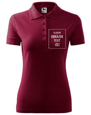 Dámská polokošile / triko s límečkem s vlastním potiskem