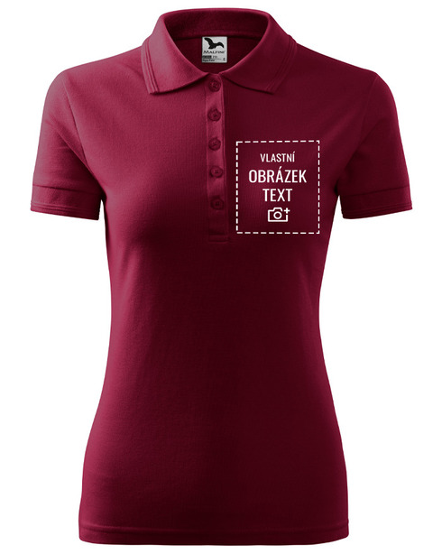 Dámská polokošile / triko s límečkem s vlastním potiskem