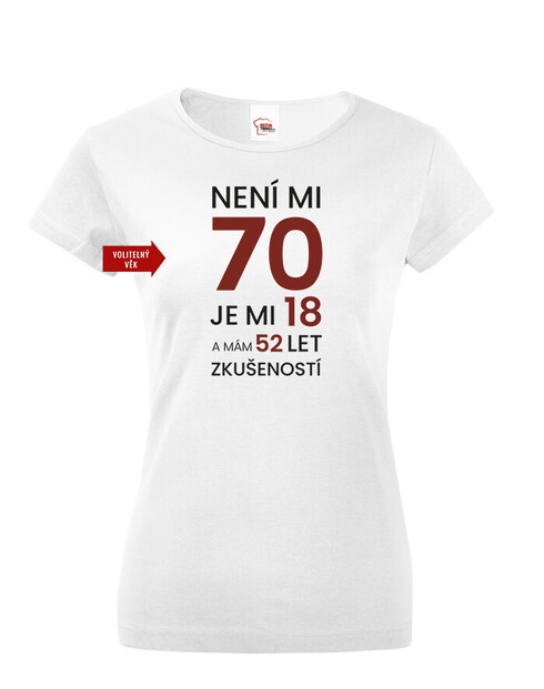 Dámské tričko k 70. narozeninám