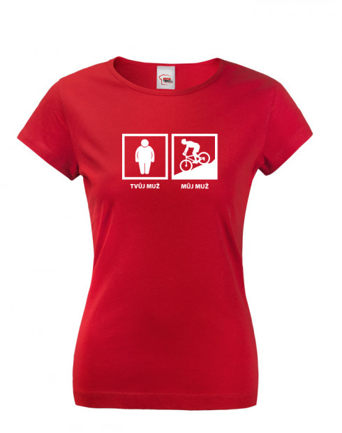 Dámské cyklo tričko Tvůj muž - můj muž