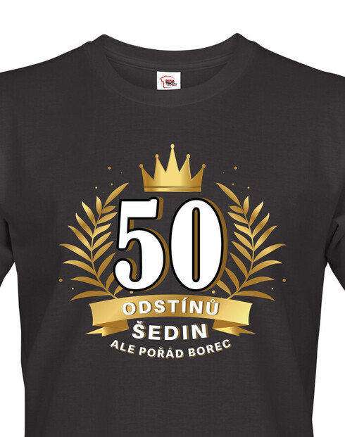 Pánské tričko k 50. narozeninám 50 odstínů šedin