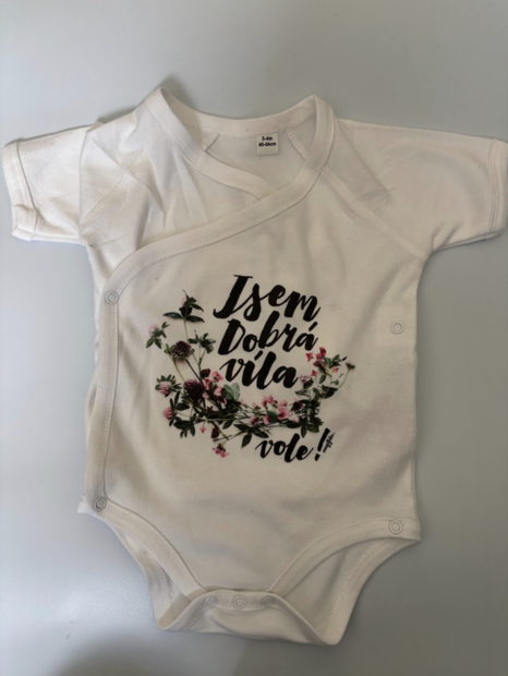 Dětské body z bio bavlny Jsem dobrá víla