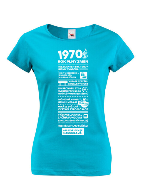 Dámské tričko narozeninové noviny 1970