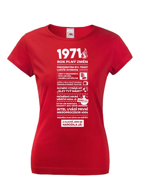 Dámské tričko narozeninové noviny 1971
