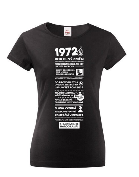 Dámské tričko narozeninové noviny 1972