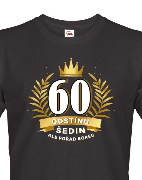 Pánské tričko k 60. narozeninám 60 odstínů šedin