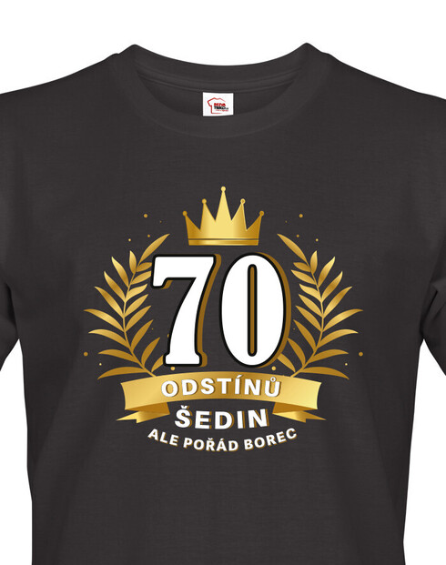 Pánské tričko k 70. narozeninám 70 odstínů šedin