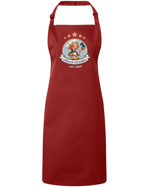 Zástěra s laclem Vášnivá kuchařka, vaří s láskou