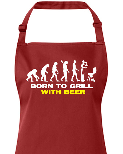 Zástěra s laclem Narozen pro grilování