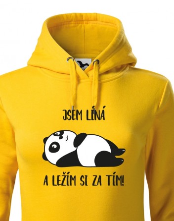 Dámská mikina Jsem líná a ležím si za tím!