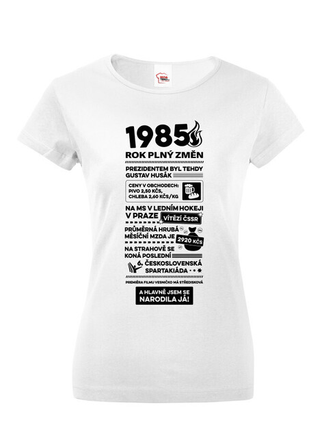 Dámské tričko narozeninové noviny 1985