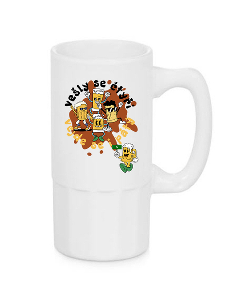 Úzký pivní půllitr - Vešly se čtyři, vejde se i pátý