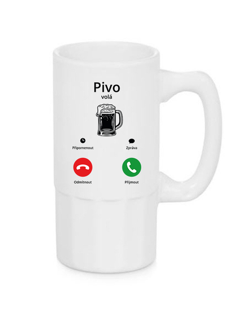 Úzký pivní půllitr – Pivo volá