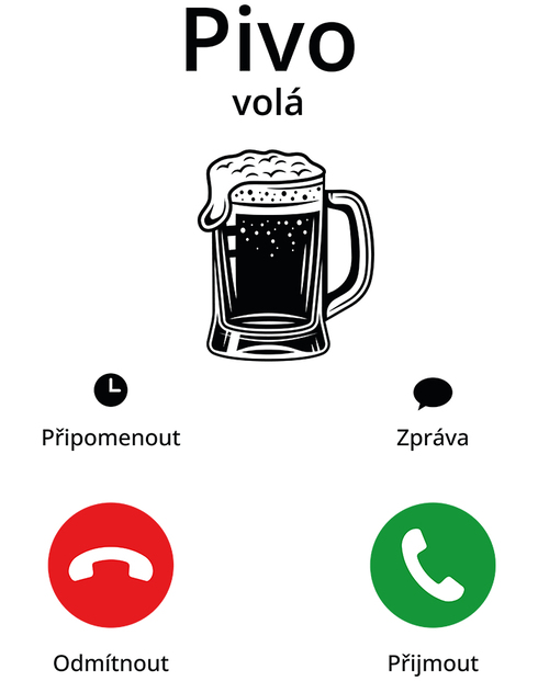 Úzký pivní půllitr – Pivo volá