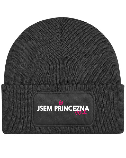 Čepice s obdélníkovou nášivkou Jsem princezna vole 2