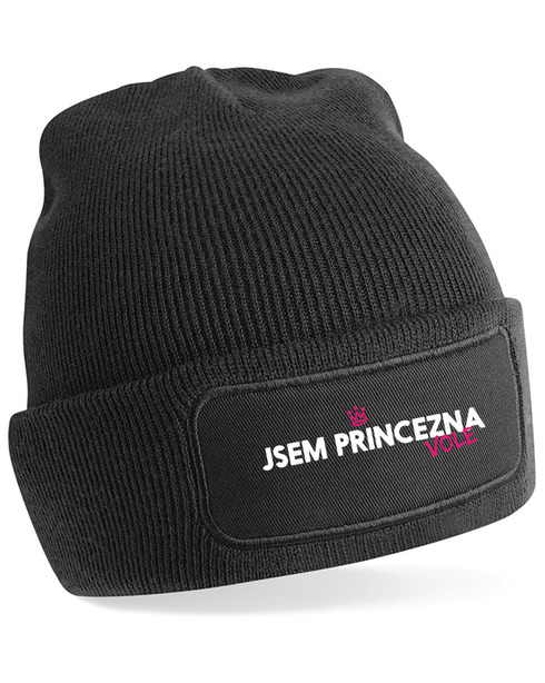 Čepice s obdélníkovou nášivkou Jsem princezna vole 2