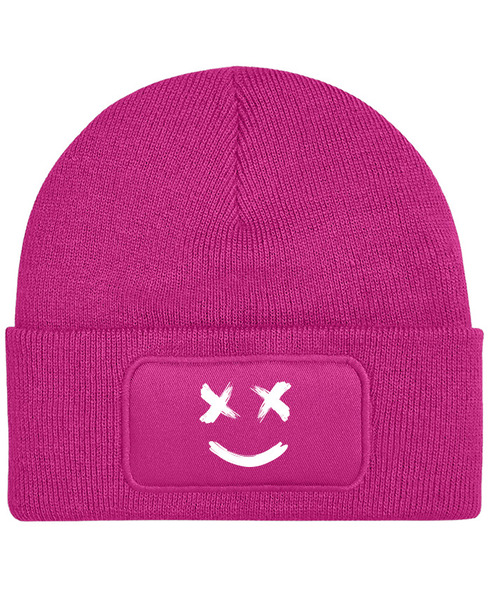 Čepice s obdélníkovou nášivkou Smile Face