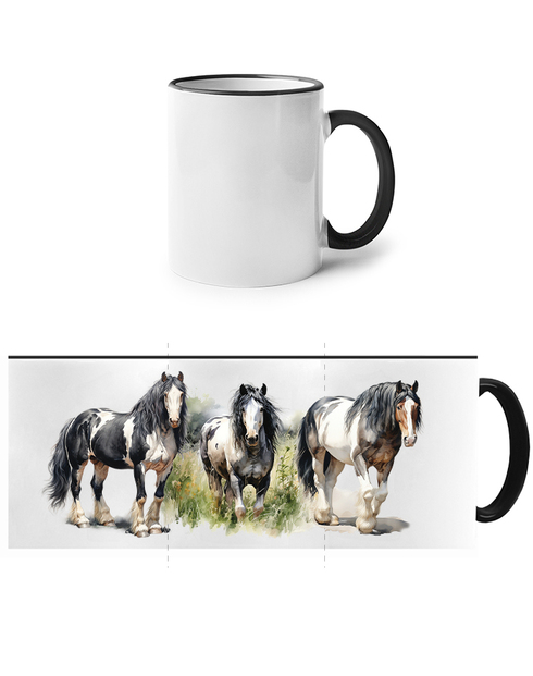 Keramický hrnek s motivem koní