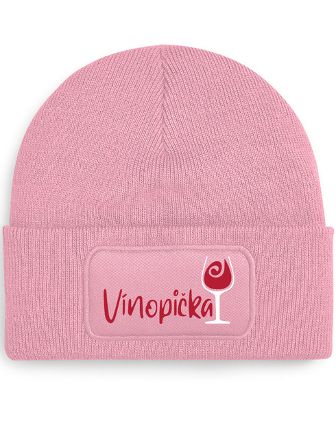 Čepice s obdélníkovou nášivkou Vínopička