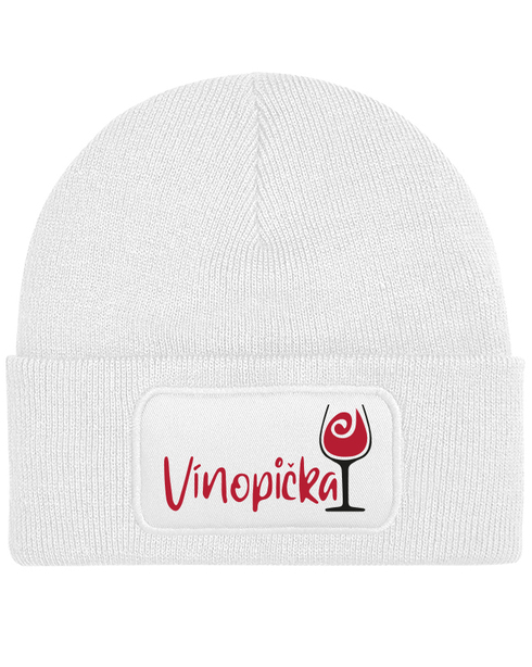 Čepice s obdélníkovou nášivkou Vínopička