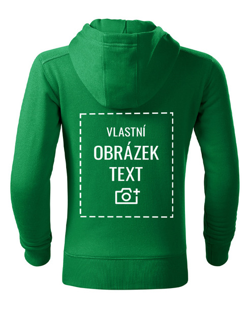 Dětská mikina na zip s kapucí a vlastním potiskem