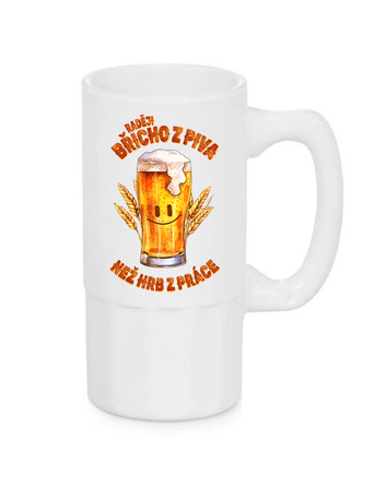 Úzký pivní půllitr – Břicho z piva