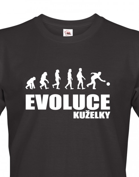 Pánské tričko pro kuželkáře evoluce Kuželky