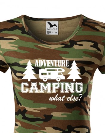 Dámské tričko s karavanem - Adventure Camping